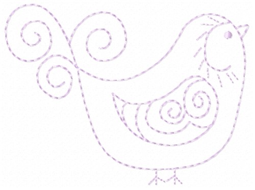 Bird Outline Machine Embroidery Design