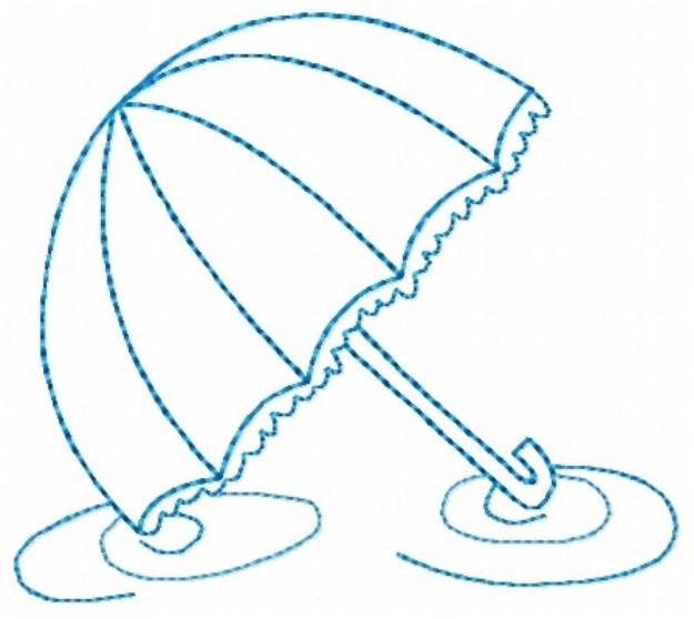 Picture of Outline Umbrella Machine Embroidery Design