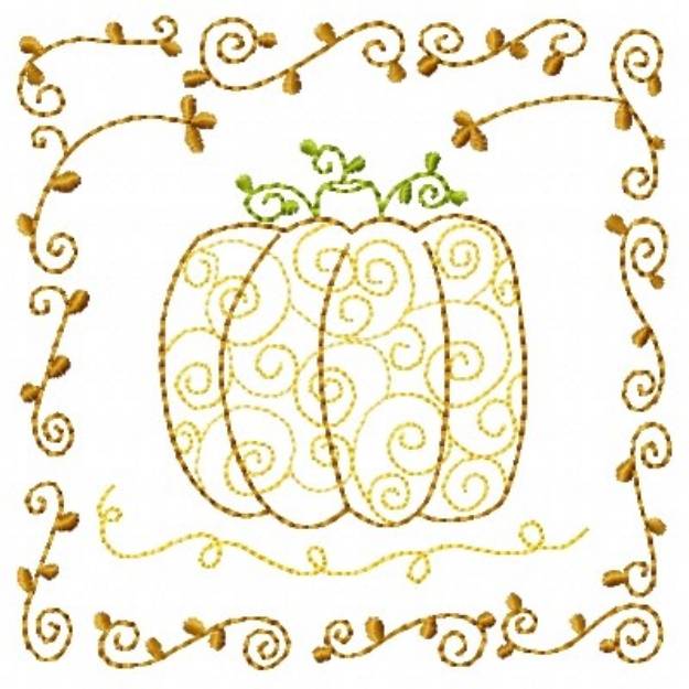 Picture of Swirly Pumpkin Machine Embroidery Design