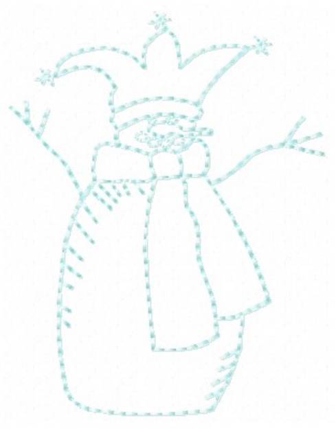 Picture of Snowman Bluework Machine Embroidery Design