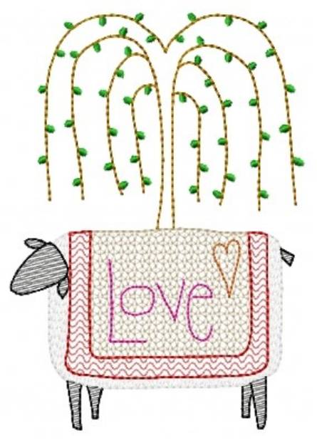 Picture of Love Sheep Machine Embroidery Design