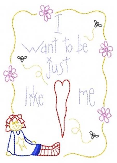 Picture of Just Like Me Machine Embroidery Design