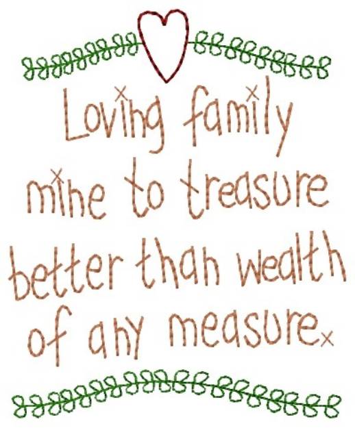 Picture of Loving Family Machine Embroidery Design