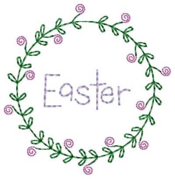 Picture of Easter Wreath Machine Embroidery Design