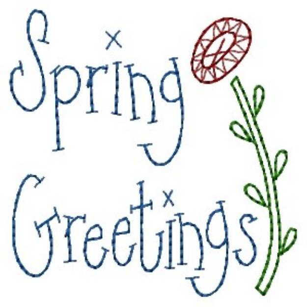 Picture of Spring Greetings Machine Embroidery Design