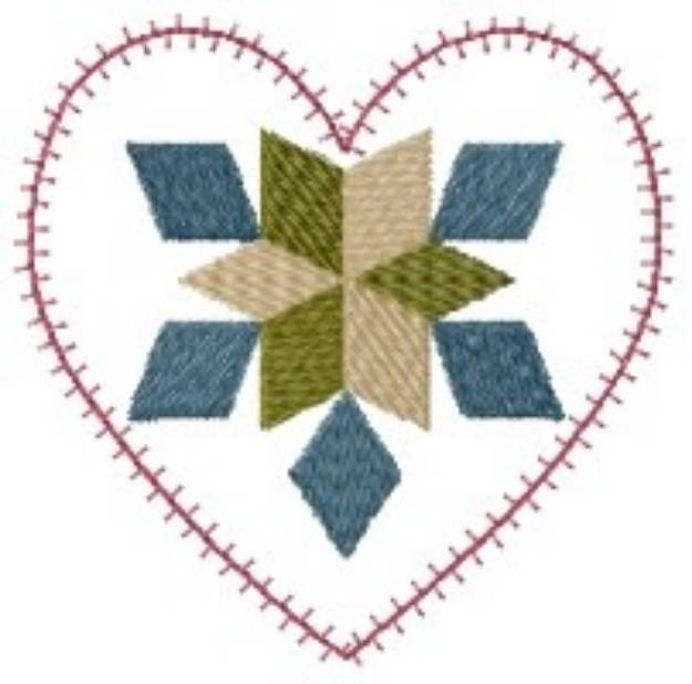 Picture of Quilt Heart Machine Embroidery Design