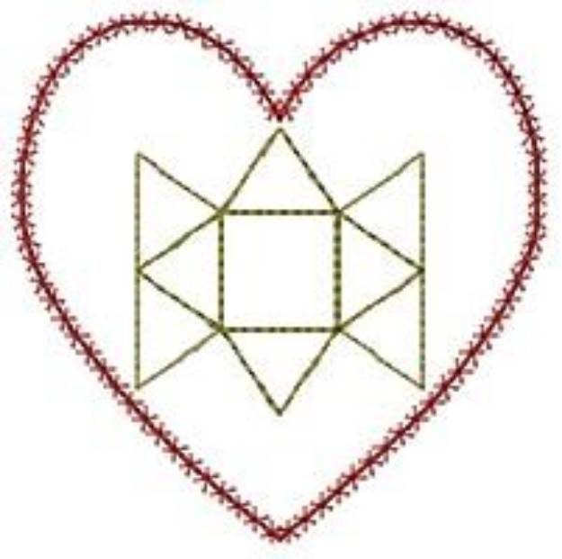 Picture of Heart Patch Outline Machine Embroidery Design