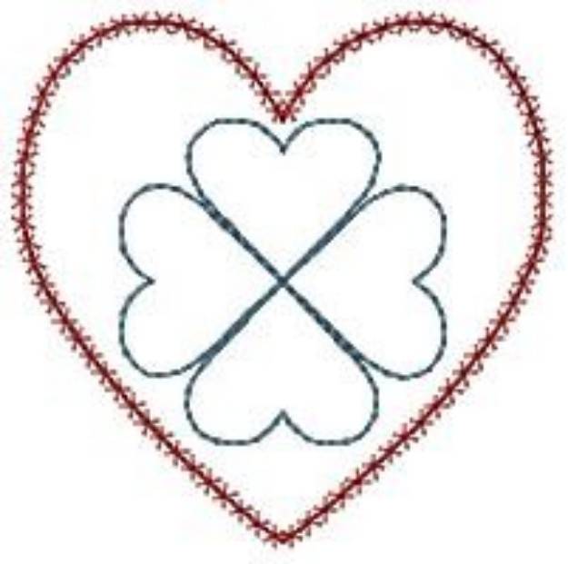 Picture of Outline Quilt Hearts Machine Embroidery Design