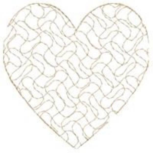 Picture of Stippled Heart Machine Embroidery Design