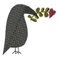 Crow & Rose Machine Embroidery Design