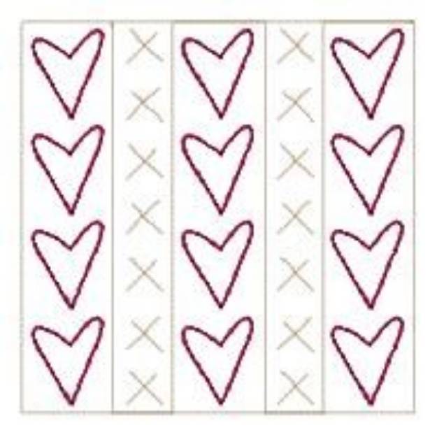 Picture of Block Hearts Machine Embroidery Design