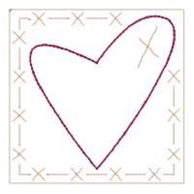 Picture of Block Heart Machine Embroidery Design