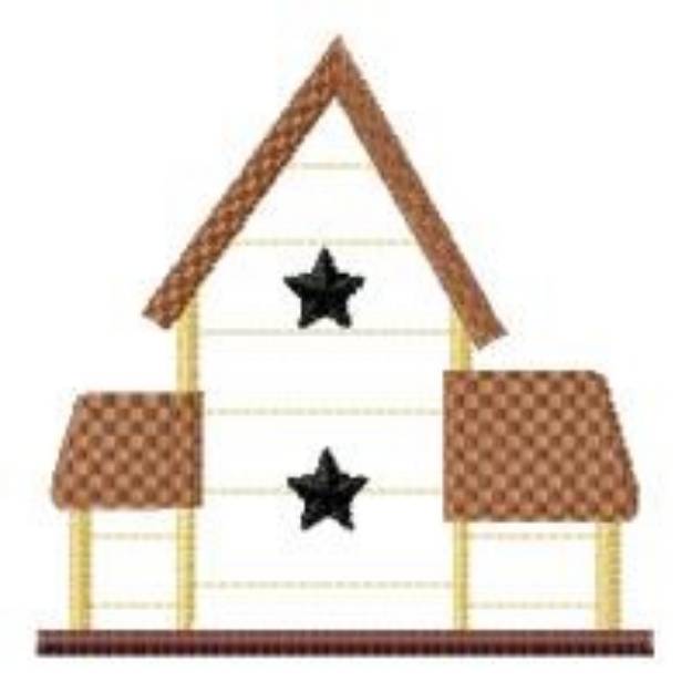 Picture of Star Birdhouse Machine Embroidery Design