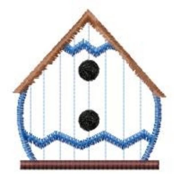 Picture of Blue Birdhouse Machine Embroidery Design