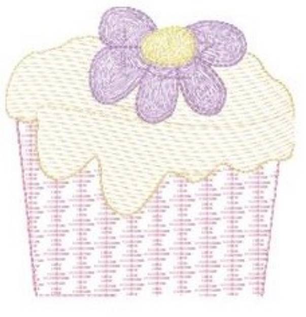 Picture of Flower Cupcake Machine Embroidery Design