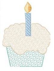 Candle Cupcake Machine Embroidery Design