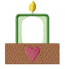 Heart Candle Machine Embroidery Design