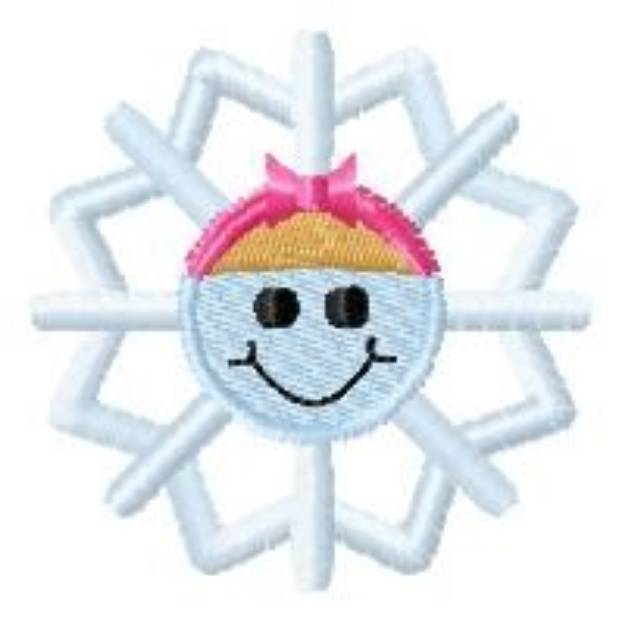 Picture of Snowgirl Snowflake Machine Embroidery Design