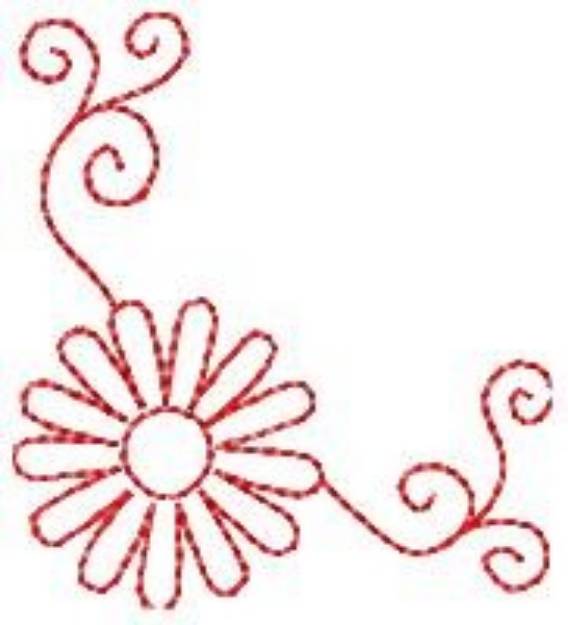 Picture of Redwork Daisy Machine Embroidery Design