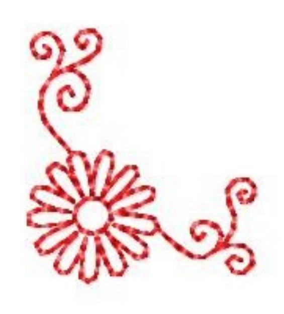 Picture of Daisy Redwork Machine Embroidery Design