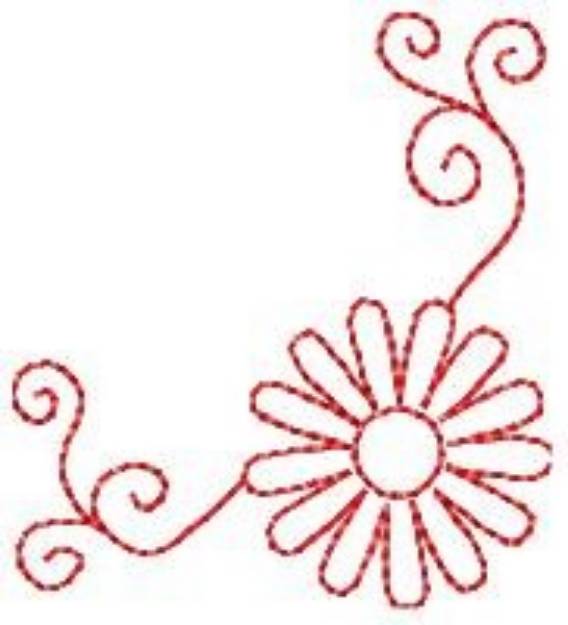 Picture of Daisy Outline Machine Embroidery Design