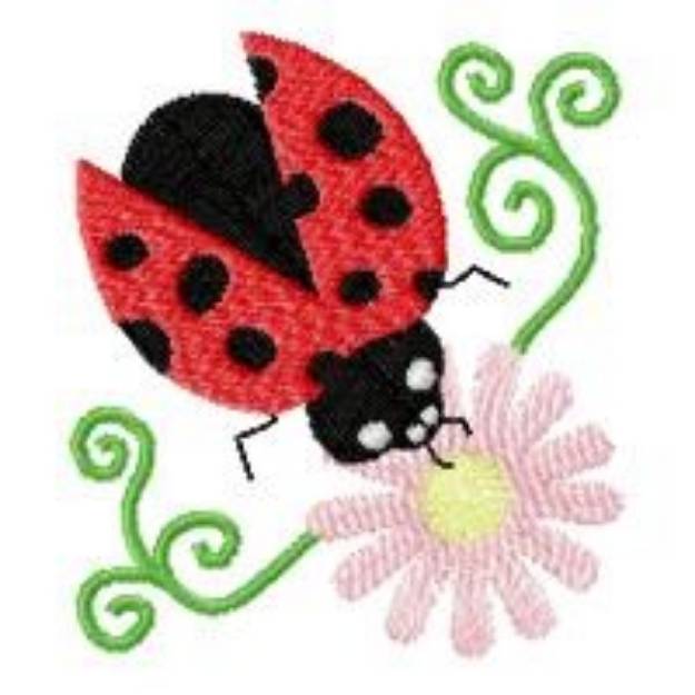 Picture of Daisy Ladybug Machine Embroidery Design