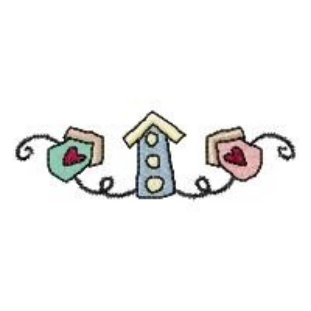 Picture of Birdhouse Border Machine Embroidery Design