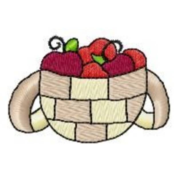 Picture of Apple Basket Machine Embroidery Design