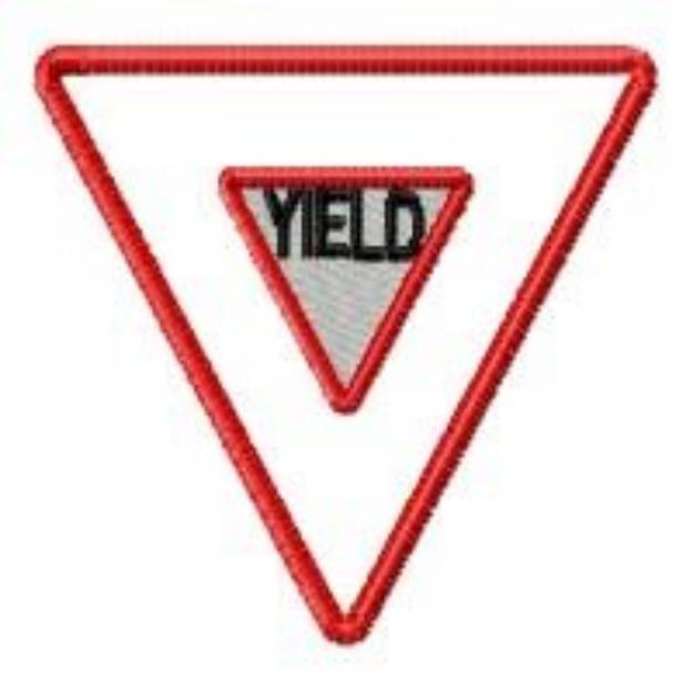 Picture of Yield Sign Machine Embroidery Design