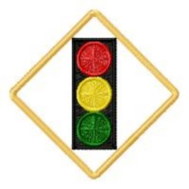 Picture of Caution Stop Light Machine Embroidery Design