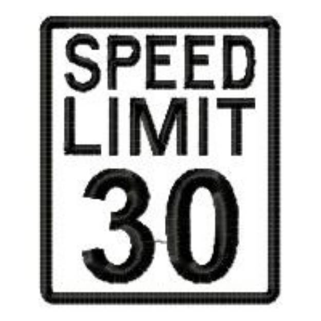 Picture of Speed Limit 30 Machine Embroidery Design