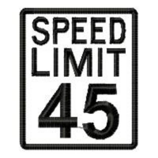 Picture of Speed Limit 45 Machine Embroidery Design