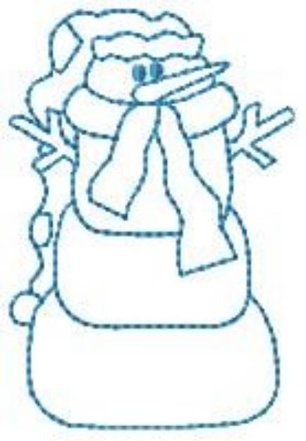 Picture of Outline Snowman Machine Embroidery Design