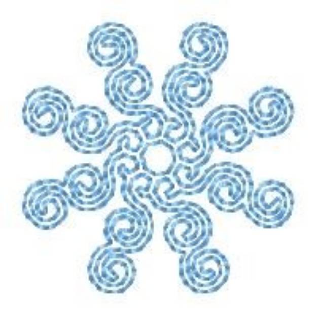 Picture of Curly Snowflake Machine Embroidery Design