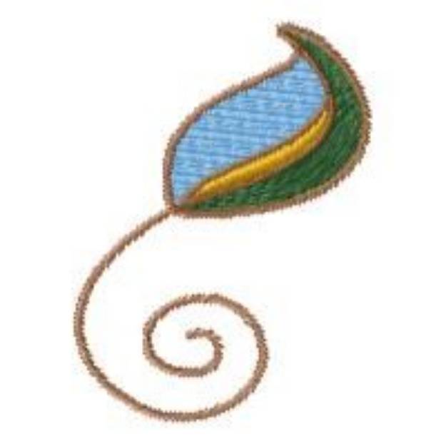 Picture of Curly Leaf Machine Embroidery Design