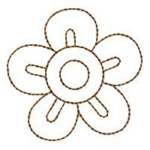 Picture of Redwork Daisy Machine Embroidery Design