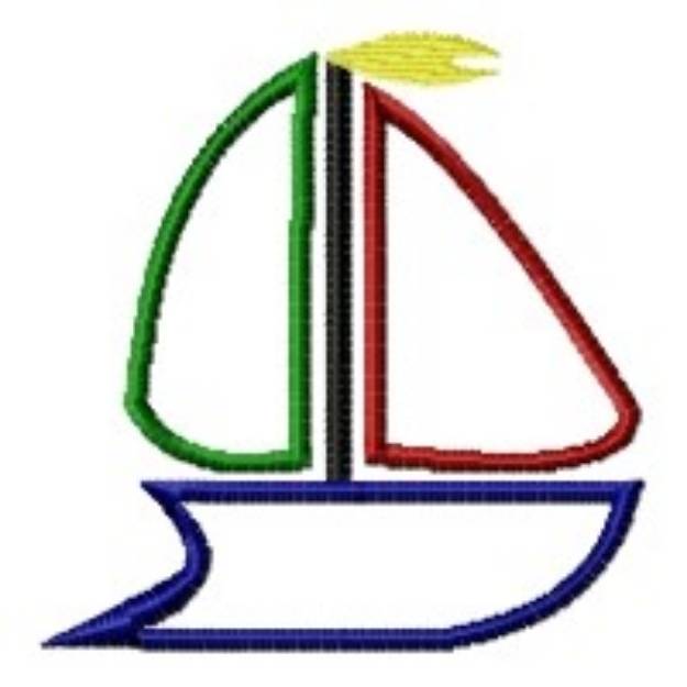 Picture of Sailboat Outline Machine Embroidery Design