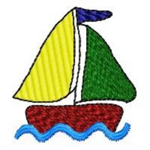 Picture of Sailboat Machine Embroidery Design