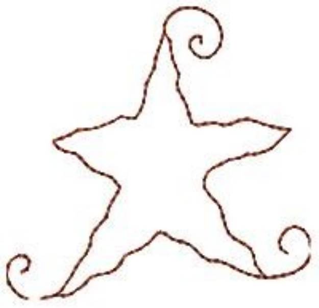 Picture of Star Outline Machine Embroidery Design