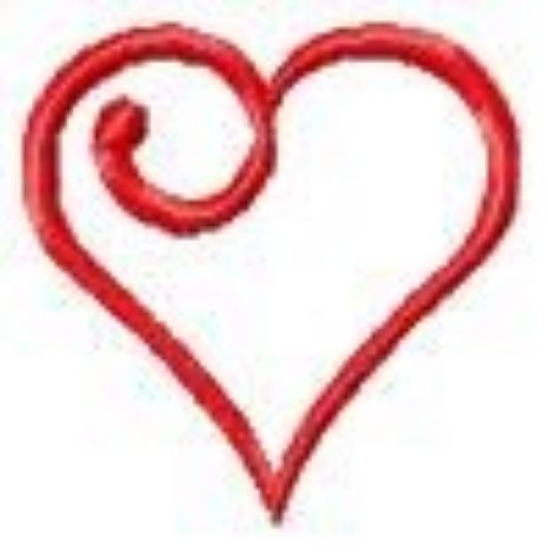 Picture of Heart Curl Machine Embroidery Design