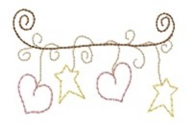 Picture of Hearts & Stars Machine Embroidery Design