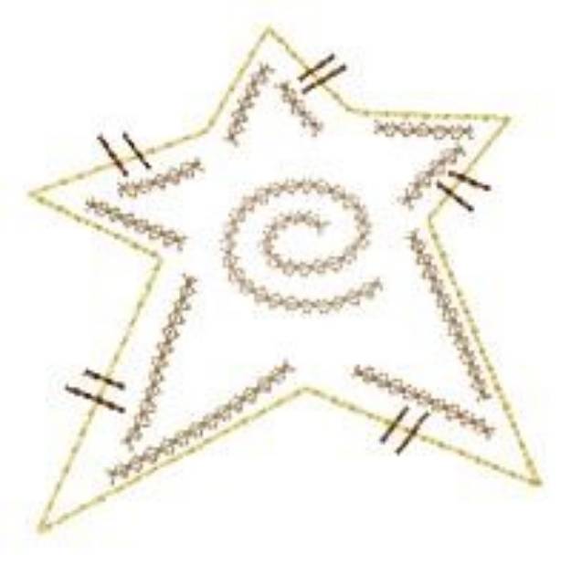 Picture of Star Outline Machine Embroidery Design