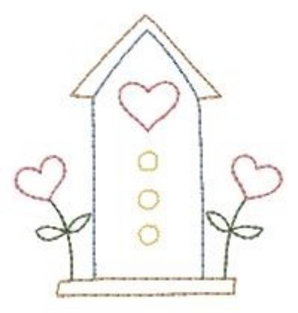 Picture of Birdhouse Outline Machine Embroidery Design