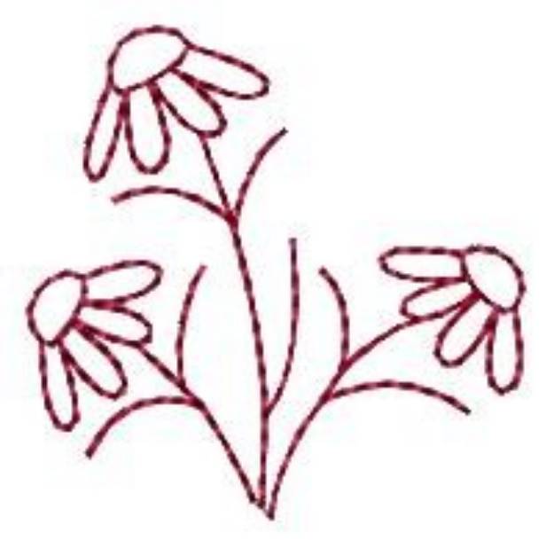 Picture of Daisy Outline Machine Embroidery Design