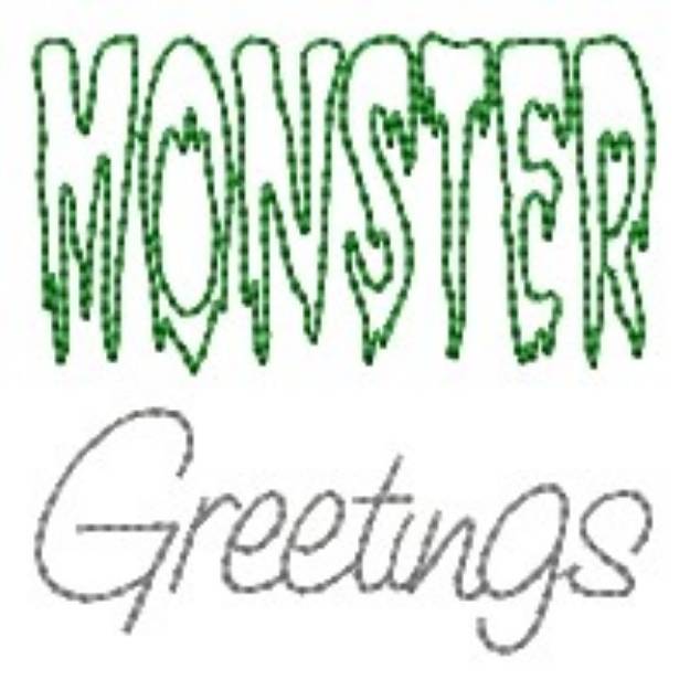 Picture of Monster Greetings Machine Embroidery Design