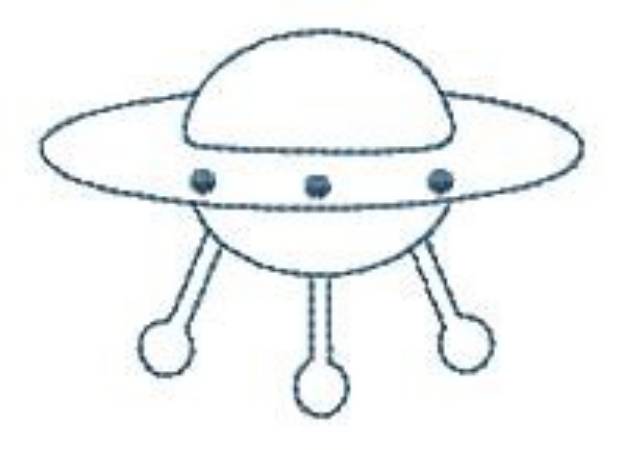 Picture of UFO Outline Machine Embroidery Design