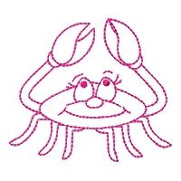 Cartoon Crab Outline Machine Embroidery Design