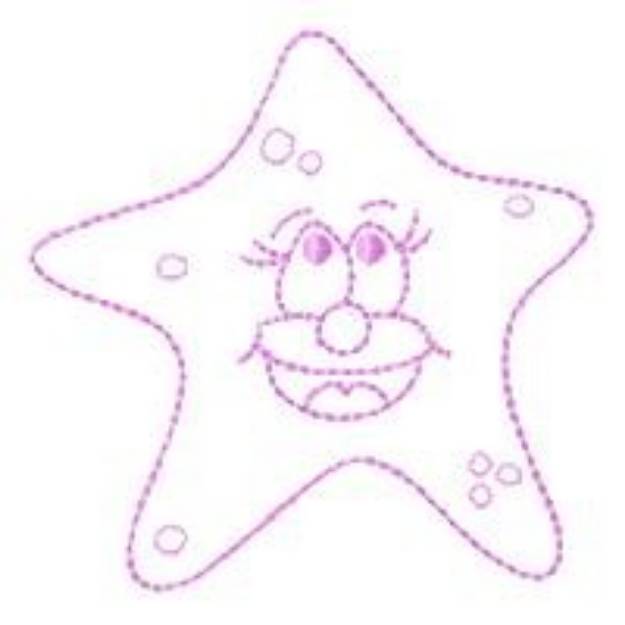 Picture of Cartoon Starfish Outline Machine Embroidery Design