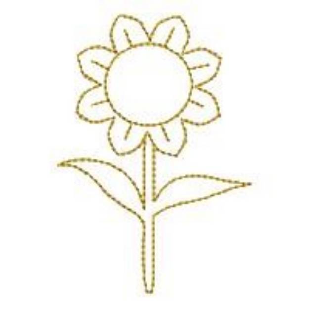 Picture of Sunflower Outline Machine Embroidery Design