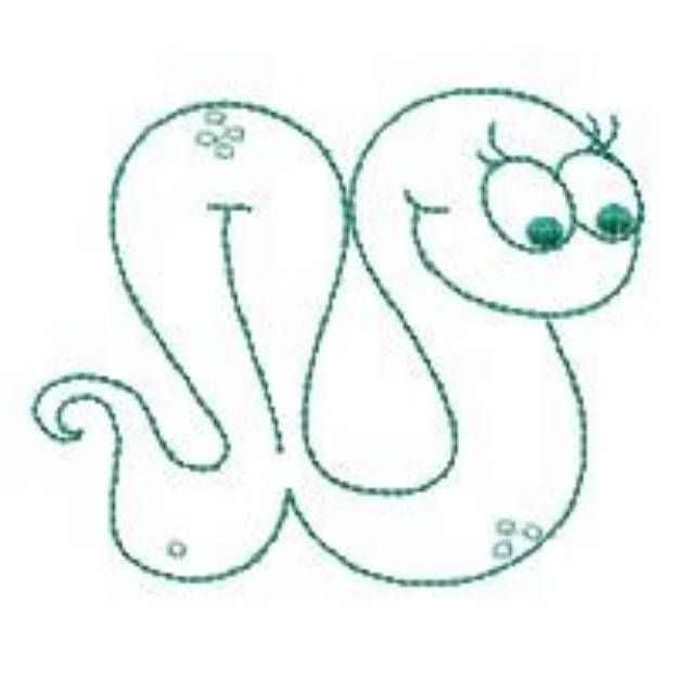 Picture of Cartoon Snake Outline Machine Embroidery Design